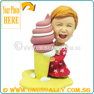 Custom 3D Sweet Lovely Kid W Ice Cream Figurine